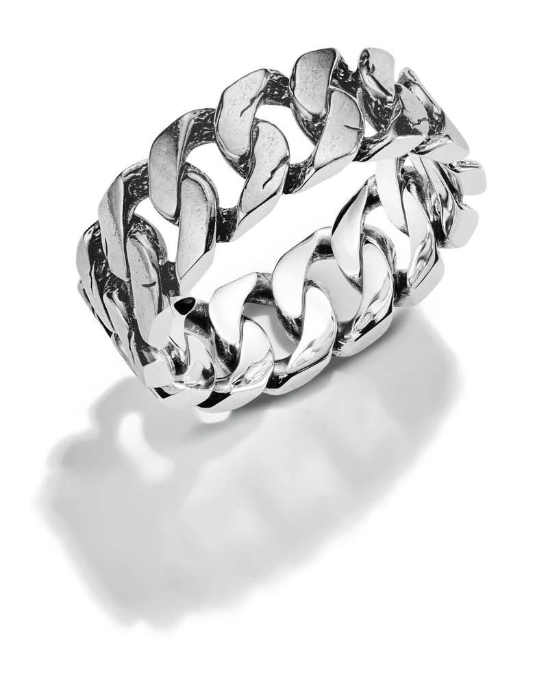 Thomas Sabo Herren Bandring Curb Design mit Vintage-Finish Silber, Sterlingsilber geschwärzt Silberfarben
