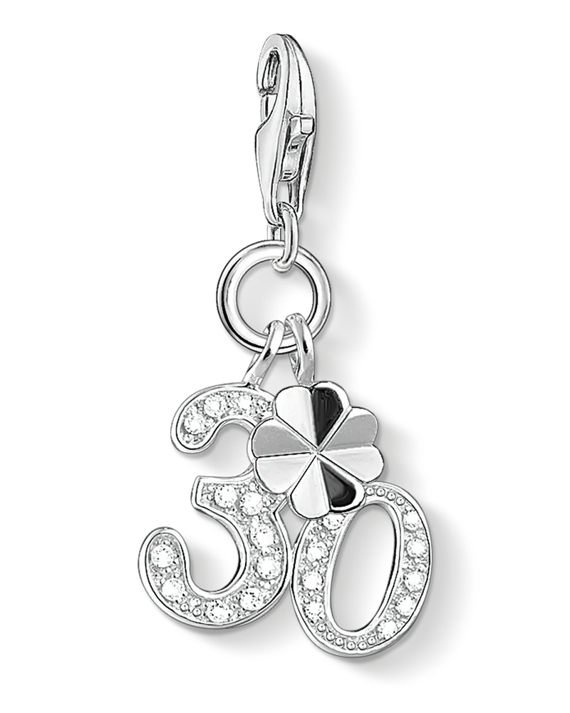 Thomas Sabo Damen Charm-Anhänger 30, Sterlingsilber, Charm Club Collection Silberfarben