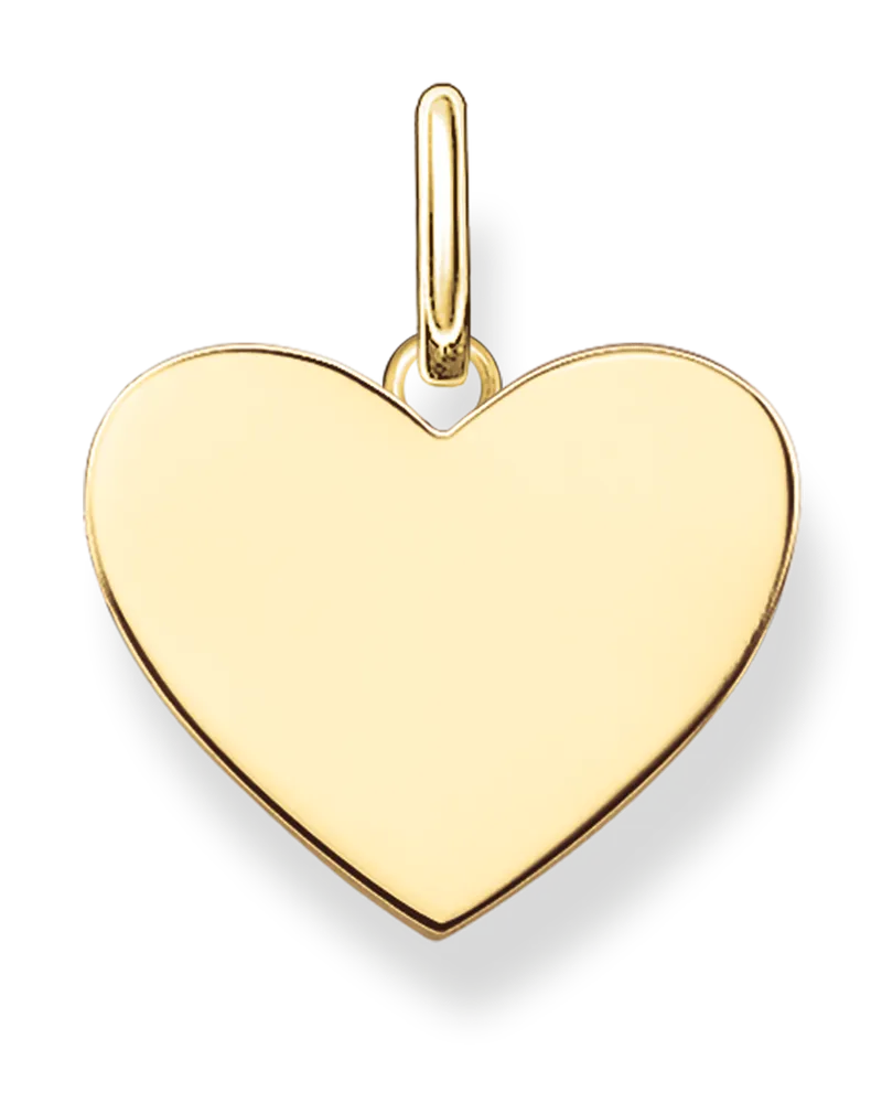 Thomas Sabo Damen Anhänger mit Gravur, Sterlingsilber Gelbgold vergoldet Gelbgoldfarben