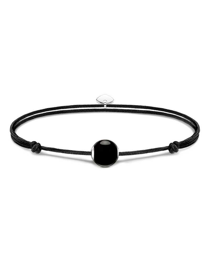 Thomas Sabo Damen Armband Karma Secret mit schwarzem Obsidian Bead poliert, Sterlingsilber, Karma Beads Schwarz