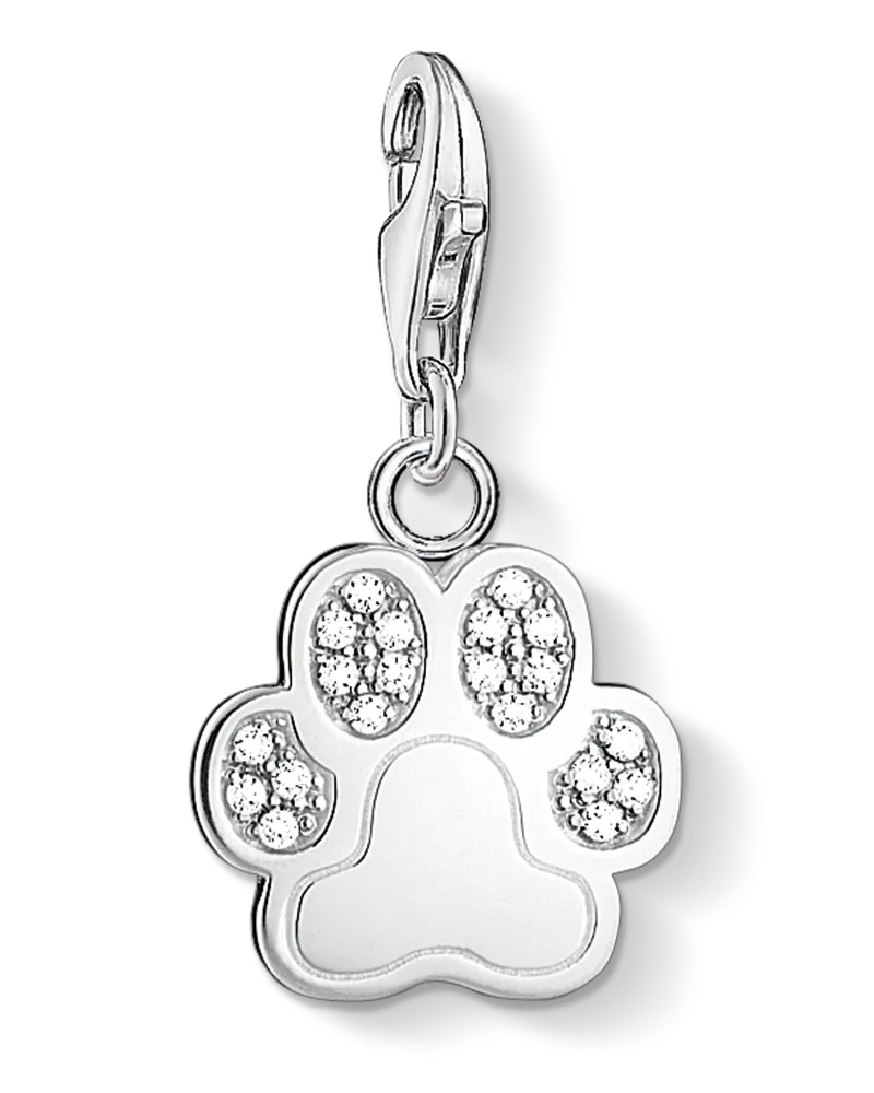 Thomas Sabo Damen Charm-Anhänger Tatze / Pfote , Sterlingsilber, Charm Club Collection Silberfarben