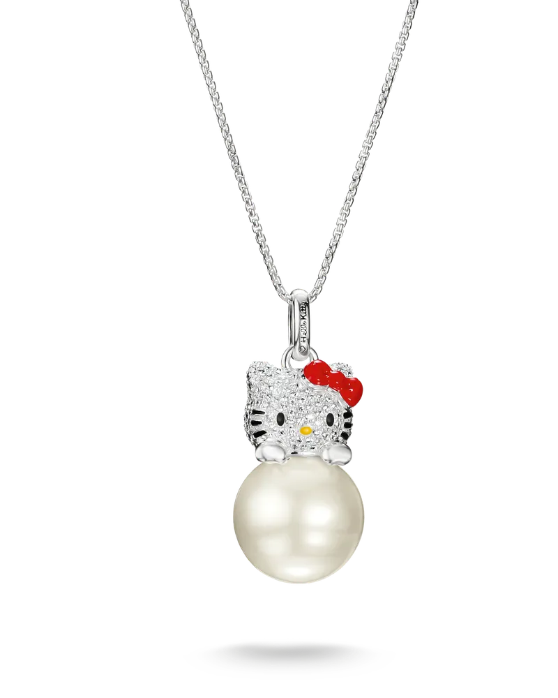 Thomas Sabo Hello Kitty Kette Perle mit weißem Zirkonia weiß KE2422-M06-14-L50V Gelb