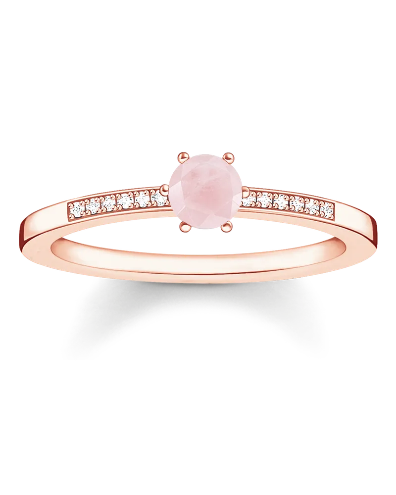 Thomas Sabo Damen Ring, Sterlingsilber Roségold vergoldet Pink