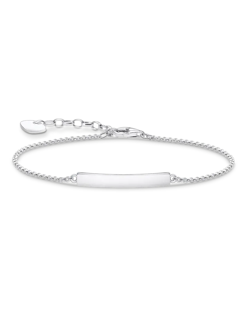 Thomas Sabo Damen Armband klassisch silber mit Gravur, Sterlingsilber Silberfarben