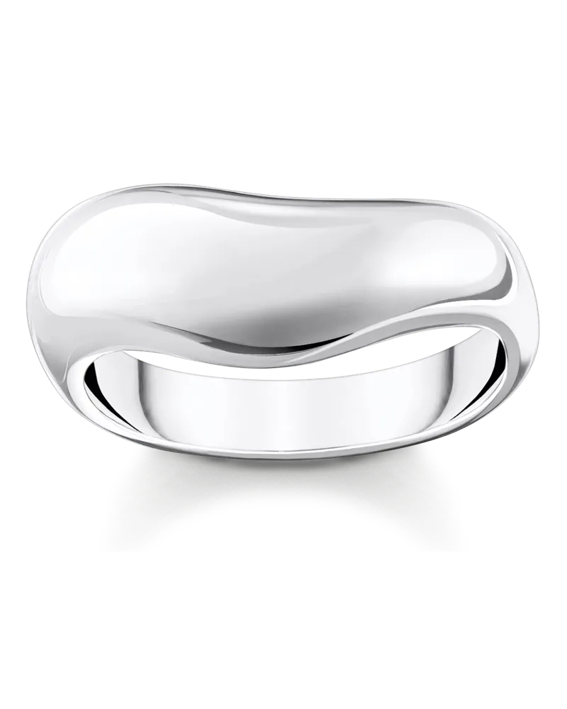 Thomas Sabo Damen Ring mit geschwungener Form Silber, Sterlingsilber Silberfarben