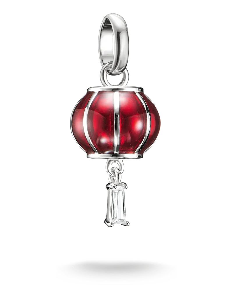 Thomas Sabo Damen Charm-Anhänger Lampion Connect Silber, Sterlingsilber, Charm Club Collection Rot