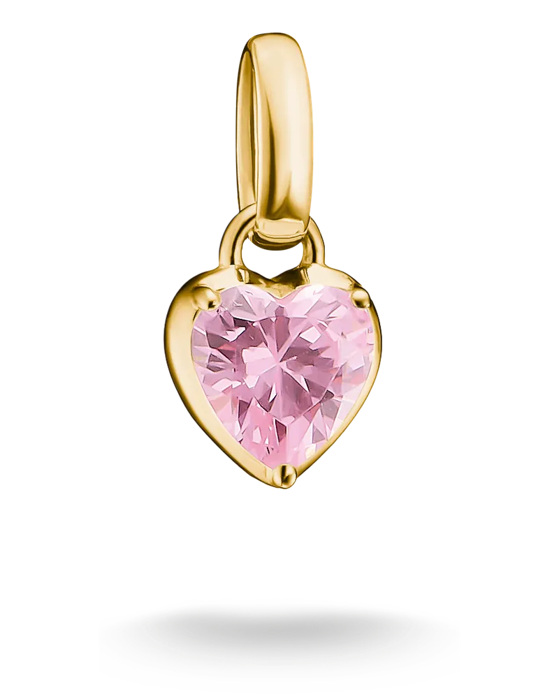 Thomas Sabo Charm Geburtsstein Januar – Connect pink CC1329-M01-9 Gelbgoldfarben