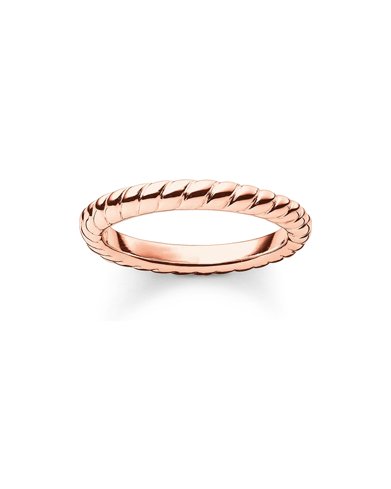 Thomas Sabo Damen Ring Kordeloptik, Sterlingsilber Roségold vergoldet Roségoldfarben