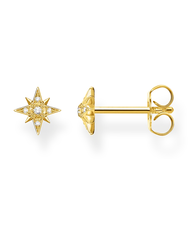 Thomas Sabo Damen Einzel Ohrstecker Stern gold, Sterlingsilber Gelbgold vergoldet, Charming Collection Gelbgoldfarben