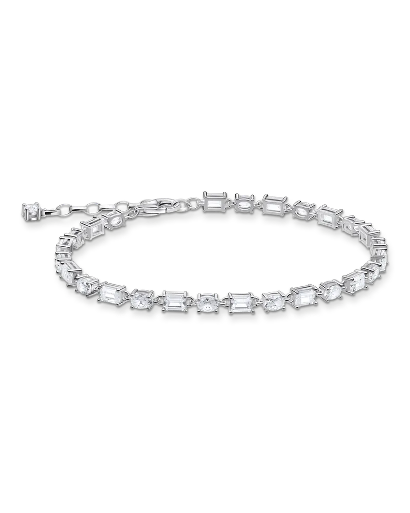 Thomas Sabo Damen Armband mit weißen Steinen Silber, Sterlingsilber Silberfarben