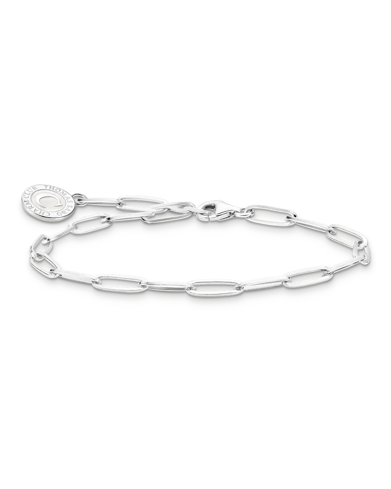 Thomas Sabo Damen Charm-Armband mit weißem Coin Silber, Sterlingsilber, Charm Club Collection Silberfarben