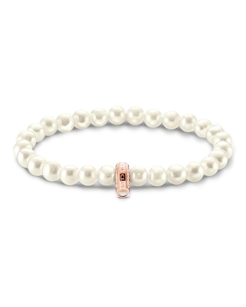 Thomas Sabo Damen Charm-Perlenarmband roségold, Sterlingsilber Roségold vergoldet, Charm Club Collection Roségoldfarben