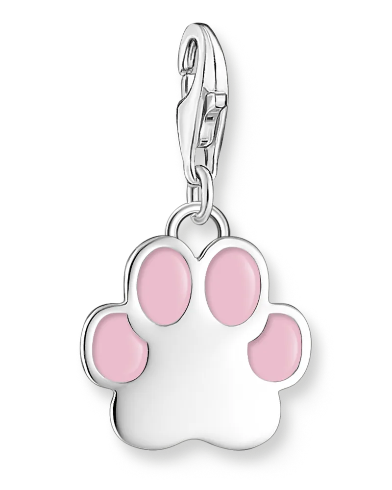 Thomas Sabo Charm-Anhänger pinke Pfote Silber Pink