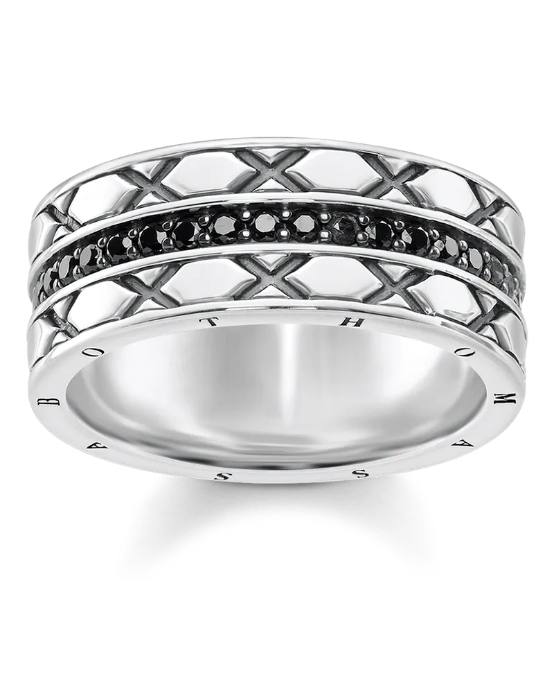 Thomas Sabo Herren Ring asiatische Ornamente, Sterlingsilber Schwarz