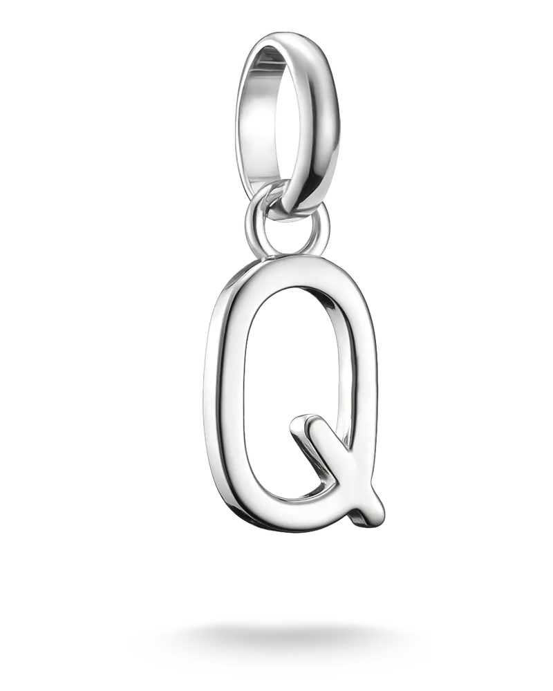 Thomas Sabo Damen Charm-Anhänger Buchstabe Q Connect Silber, Sterlingsilber Silberfarben