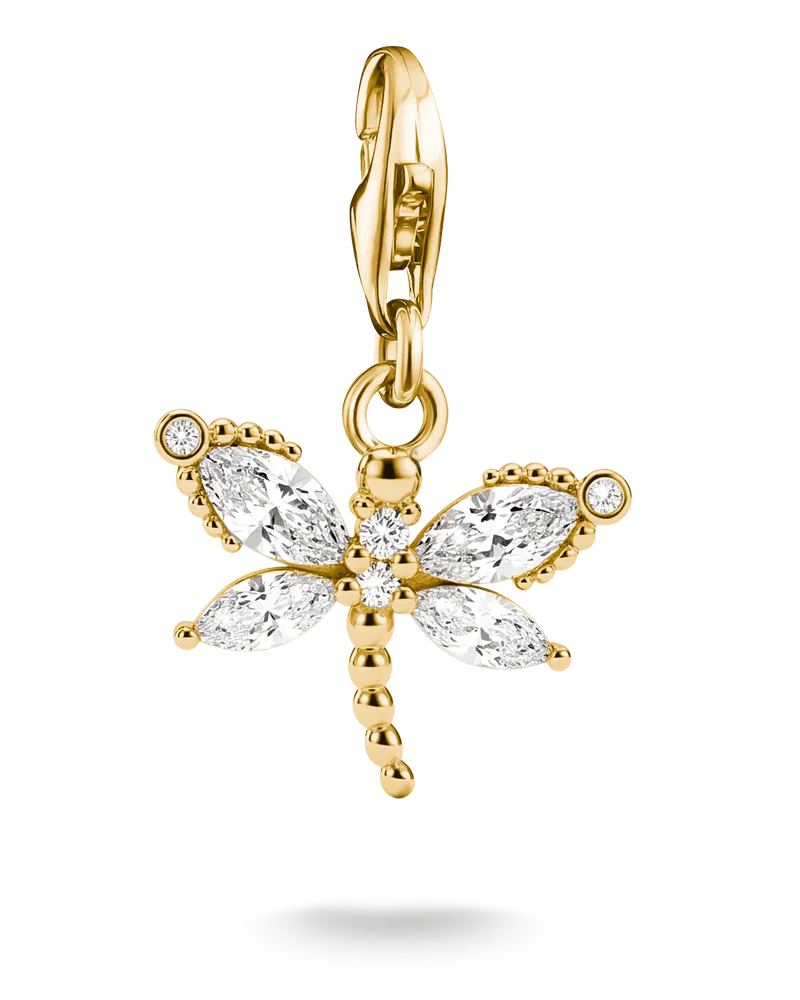 Thomas Sabo Charm Libelle mit weißem Zirkonia – Original weiß 1872-M01-14 Gelbgoldfarben