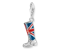 Charm-Anhänger LONDON Stiefel mit Union Jack Silber