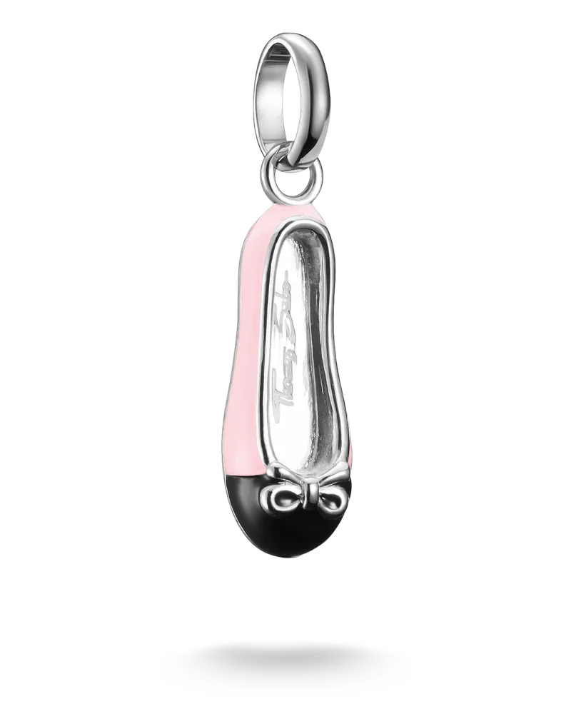 Thomas Sabo Damen Charm-Anhänger Ballerina Pink Connect Silber, Sterlingsilber Pink