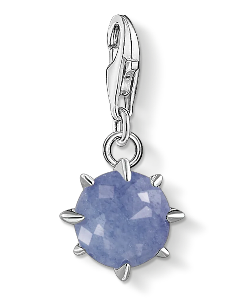 Thomas Sabo Damen Charm-Anhänger Geburtsstein Dezember, Sterlingsilber, Charm Club Collection Blau