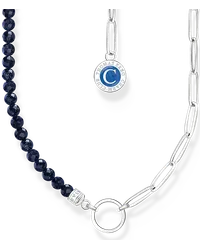 Thomas Sabo Member Charm-Kette mit dunkelblauen Beads und Charmista Coin Silber Dunkelblau