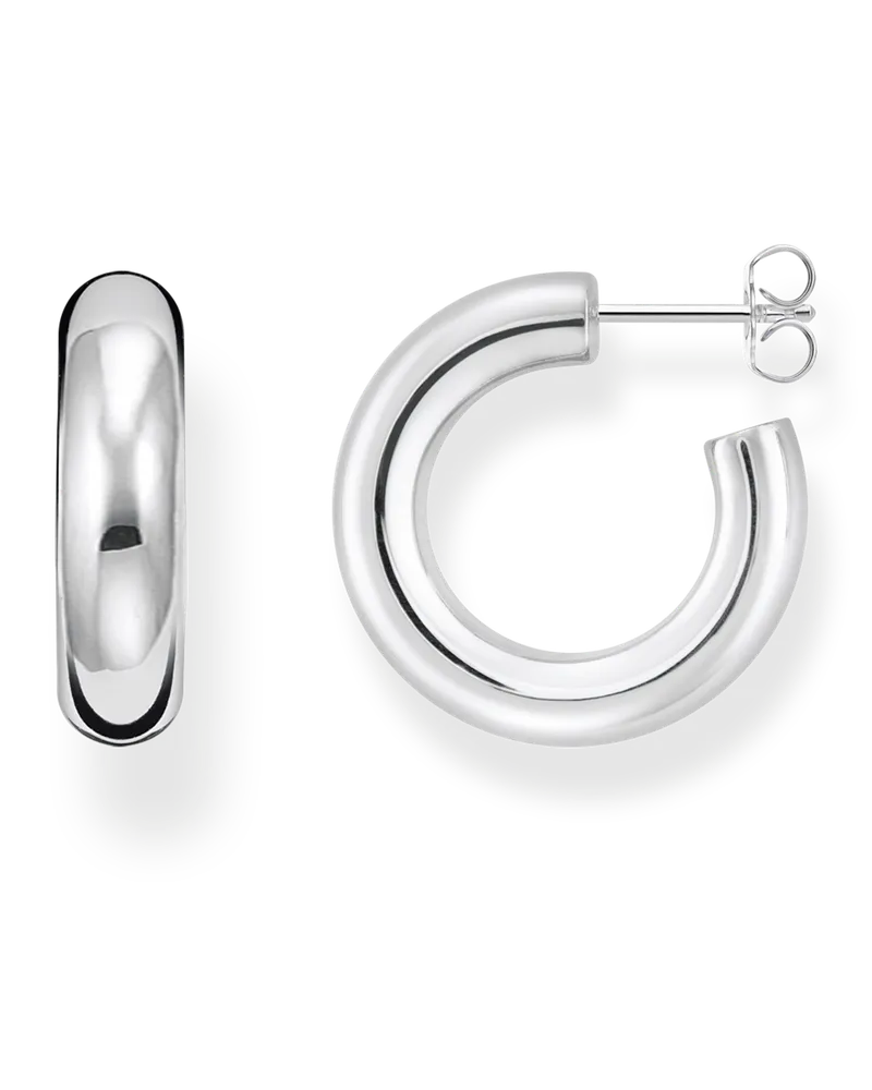 Thomas Sabo Damen Creolen Chunky klein Silber, Sterlingsilber Silberfarben