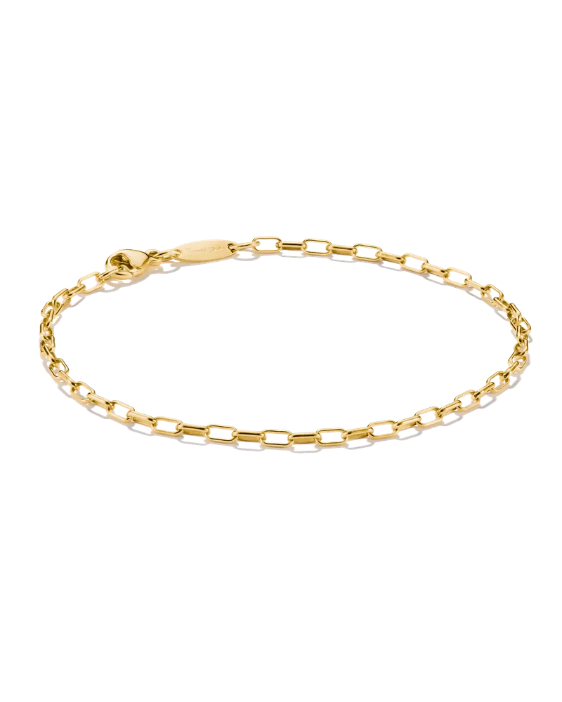 Thomas Sabo Herren Charm-Armband Paperclip vergoldet, Sterlingsilber Gelbgold vergoldet Gelbgoldfarben
