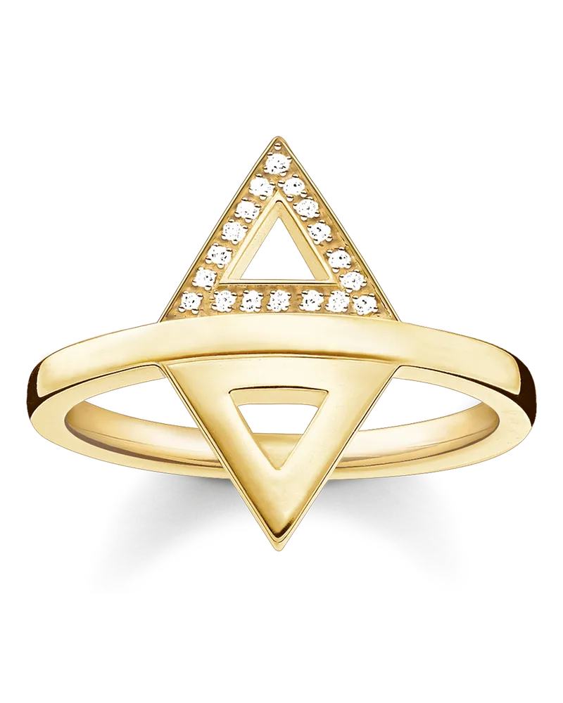 Thomas Sabo Damen Ring, Sterlingsilber Gelbgold vergoldet Gelbgoldfarben