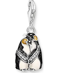 Thomas Sabo Charm-Anhänger Pinguine silber Braun