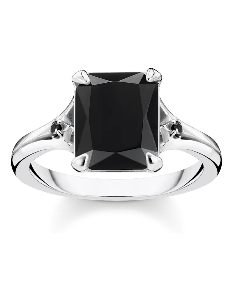 Thomas Sabo Ring mit schwarzem Stein Silber Schwarz