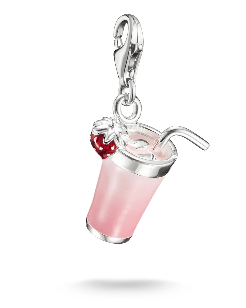 Thomas Sabo Damen Charm-Anhänger Pink Matcha Original Silber, Sterlingsilber, Charm Club Collection Pink