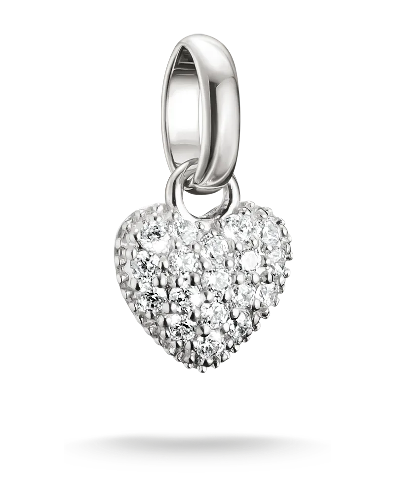 Thomas Sabo Charm Herz mit weißem Zirkonia – Connect weiß CC1370-M02-14 Silberfarben