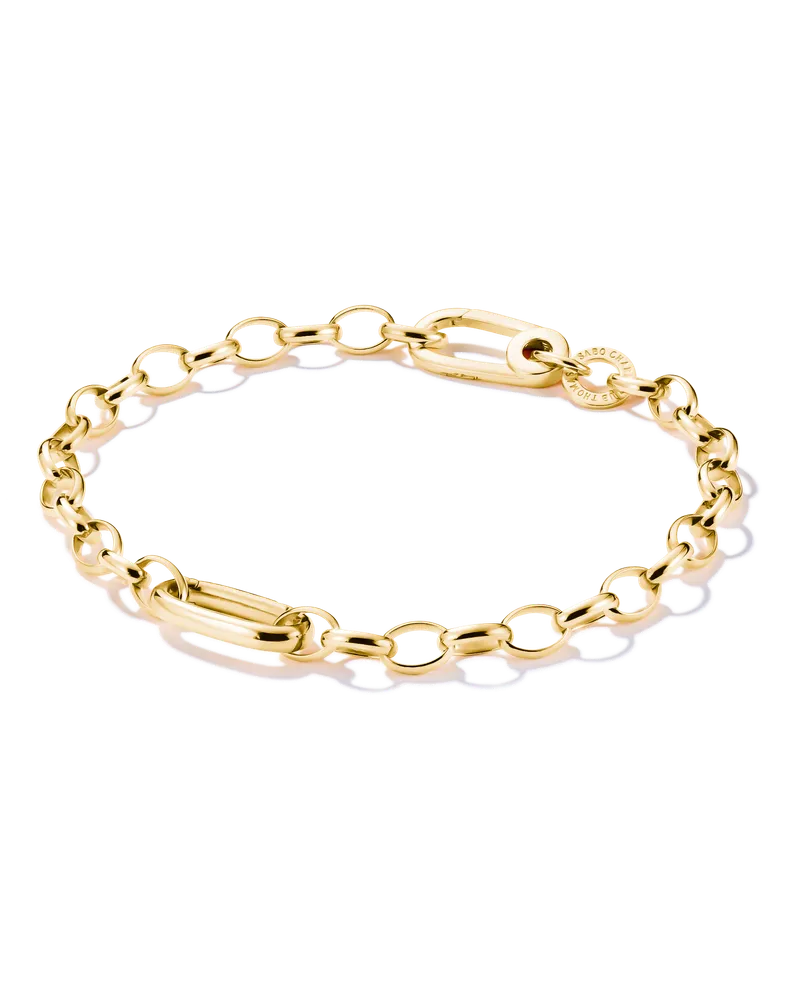 Thomas Sabo Damen Charm-Armband mit einem Connect Link vergoldet, Sterlingsilber Gelbgold vergoldet Gelbgoldfarben