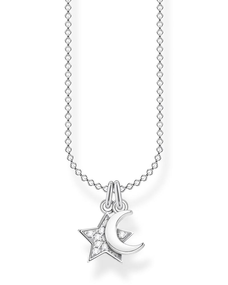 Thomas Sabo Kette Stern und Mond Silberfarben