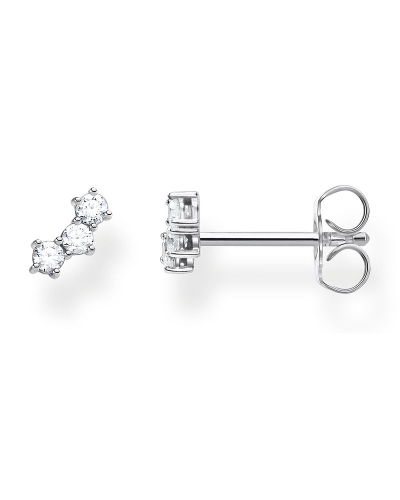 Thomas Sabo Damen Einzel Ohrstecker weiße Steine silber, Sterlingsilber, Charming Collection Silberfarben