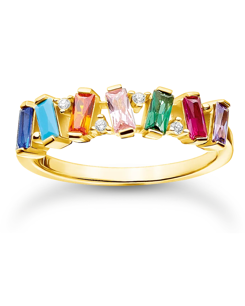 Thomas Sabo Ring bunte Steine gold Blau