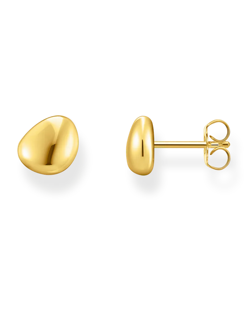 Thomas Sabo Damen Ohrstecker organisches Design vergoldet, Sterlingsilber Gelbgold vergoldet Gelbgoldfarben