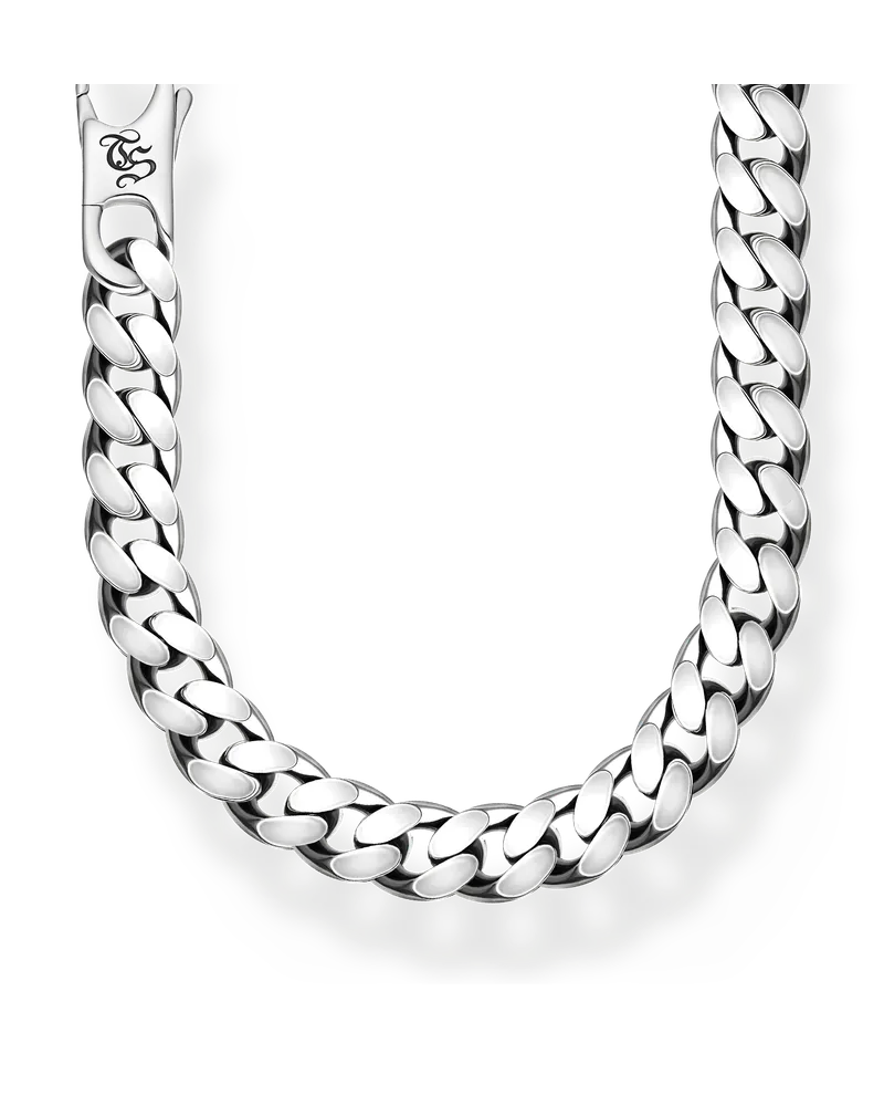 Thomas Sabo Herren Panzerkette 55 cm Silber, Sterlingsilber geschwärzt Silberfarben