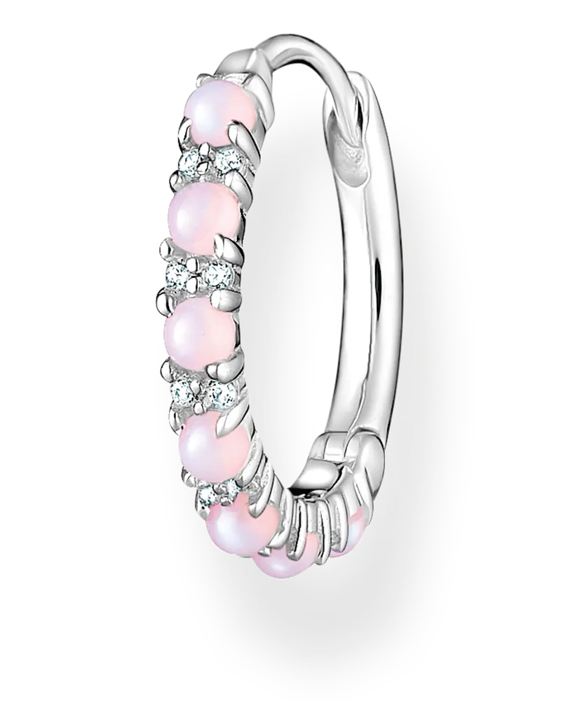 Thomas Sabo Damen Einzel Creole rosa Steine, Sterlingsilber, Charming Collection Pink