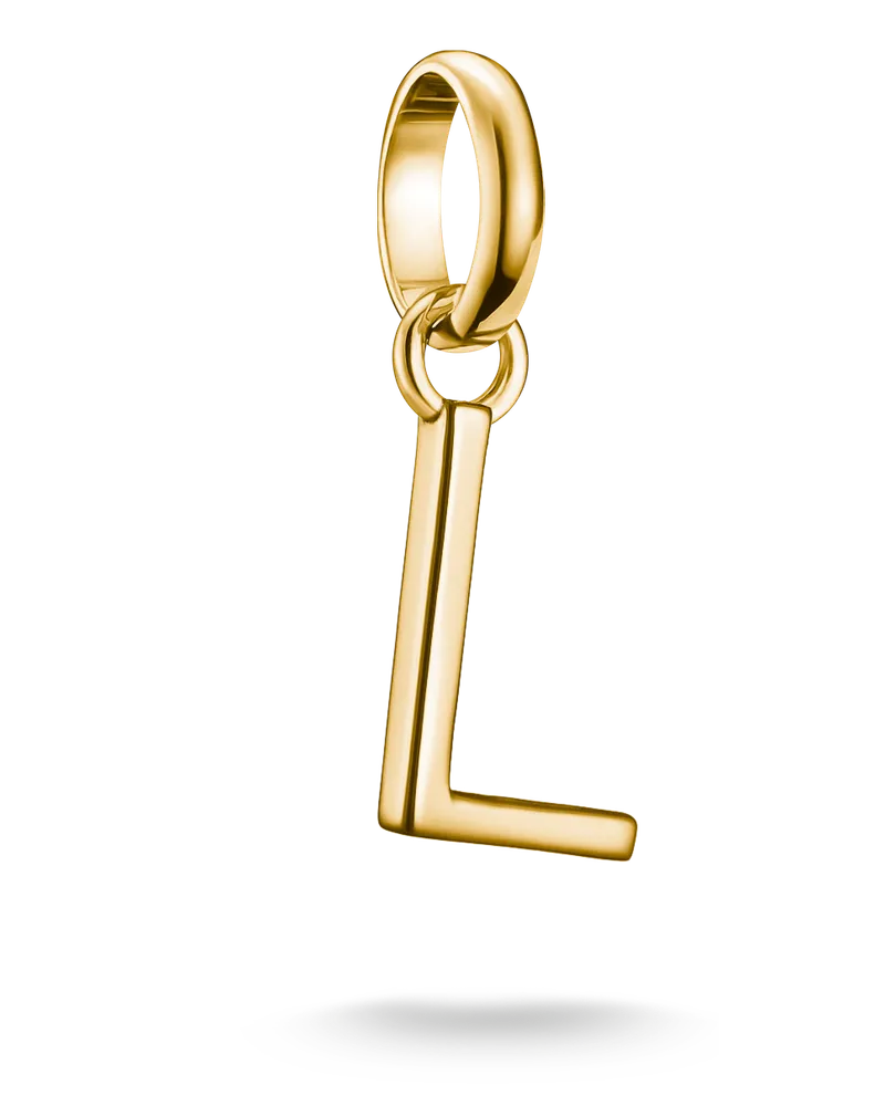 Thomas Sabo Damen Charm-Anhänger Buchstabe L Connect vergoldet, Sterlingsilber Gelbgold vergoldet Gelbgoldfarben