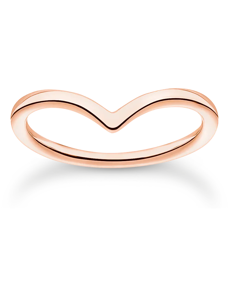Thomas Sabo Damen Ring V-Form roségold, Sterlingsilber Roségold vergoldet, Charming Collection Roségoldfarben