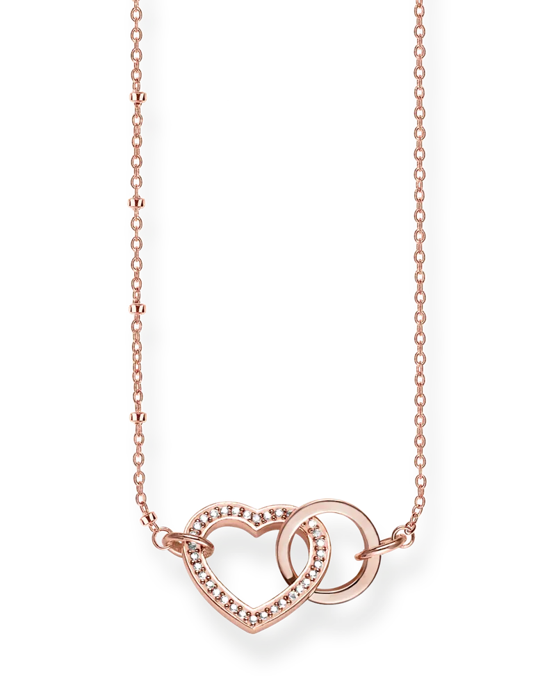 Thomas Sabo Damen Kette Together Forever Herz, Sterlingsilber Roségold vergoldet Roségoldfarben