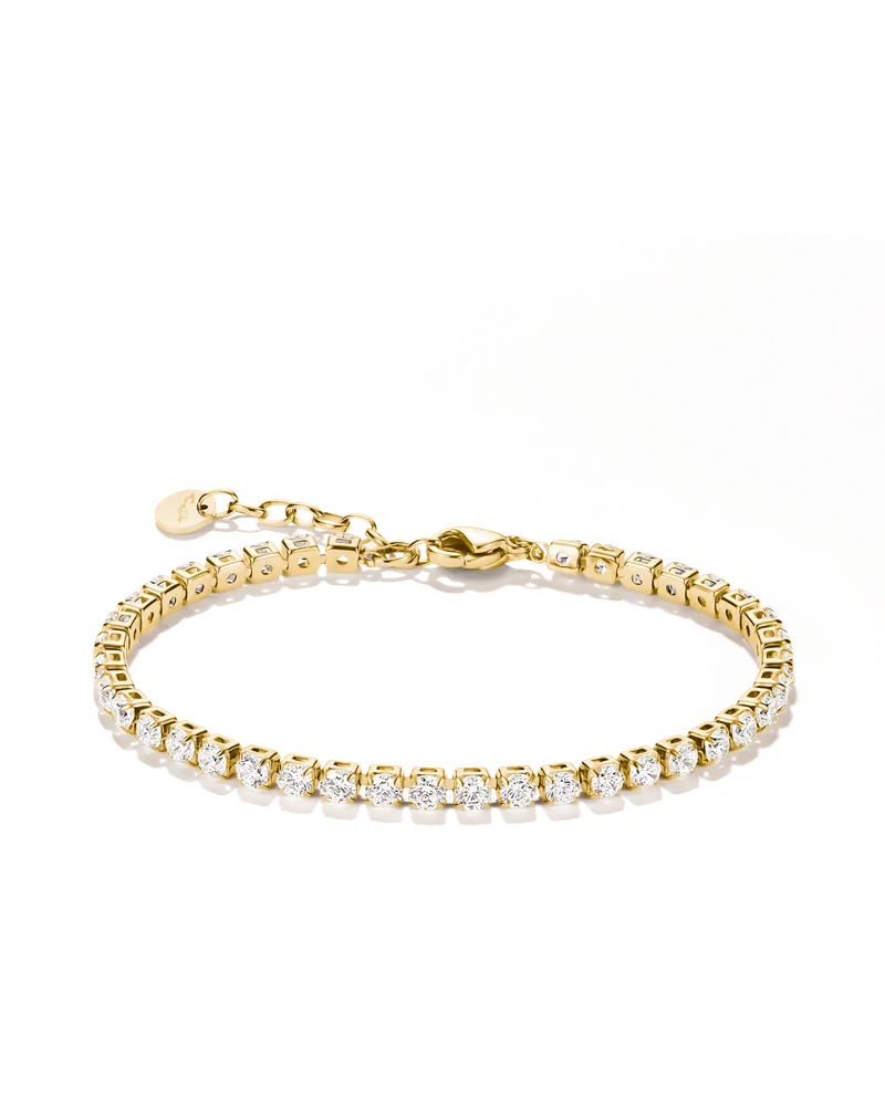 Thomas Sabo Tennisarmband mit weißem Zirkonia weiß A2268-S02-14-L19V Gelbgoldfarben