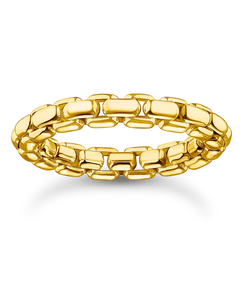 Thomas Sabo Herren Ring Box Chain vergoldet, Sterlingsilber Gelbgold vergoldet Gelbgoldfarben