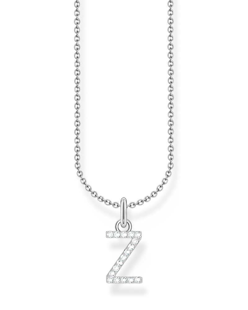 Thomas Sabo Damen Kette mit Buchstaben-Anhänger Z Silber, Sterlingsilber, Charming Collection Silberfarben