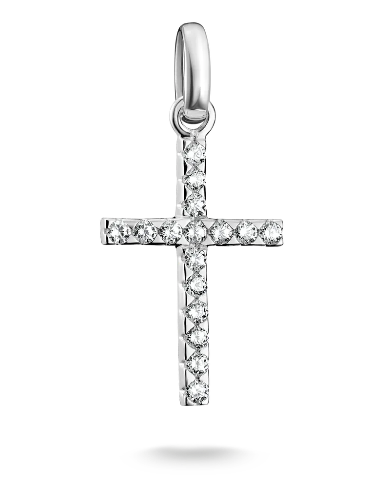 Thomas Sabo Damen Charm-Anhänger Kreuz mit Steinen Connect Silber, Sterlingsilber Silberfarben