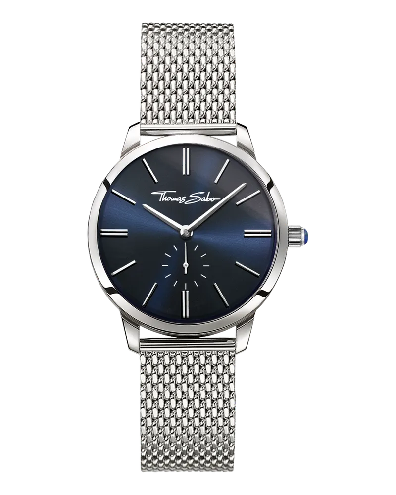 Thomas Sabo Damen Damenuhr Glam Spirit silberfarben, Edelstahl Blau