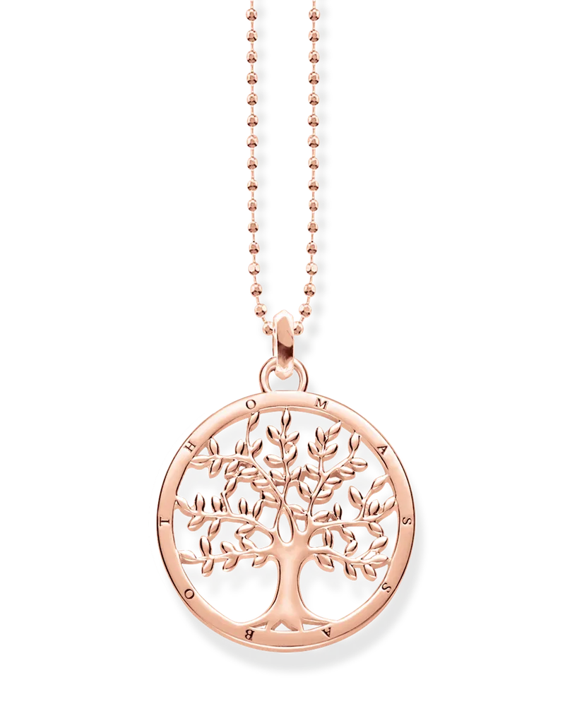 Thomas Sabo Damen Kette Tree of Love, Sterlingsilber Roségold vergoldet Roségoldfarben