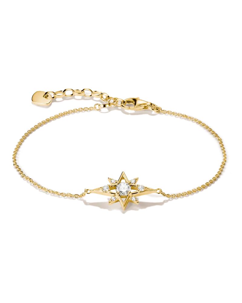 Thomas Sabo Armband Stern mit weißem Zirkonia weiß A2246-M01-14-L19V Gelbgoldfarben