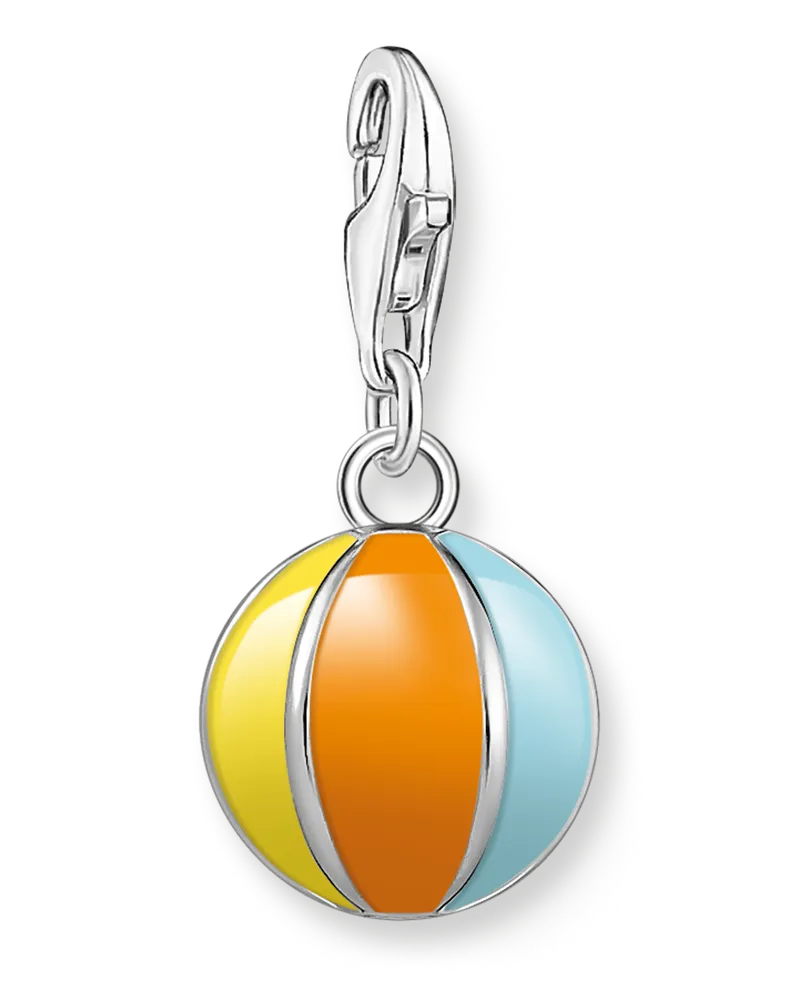 Thomas Sabo Damen Charm-Anhänger bunter Wasserball Silber, Sterlingsilber, Charm Club Collection Blau