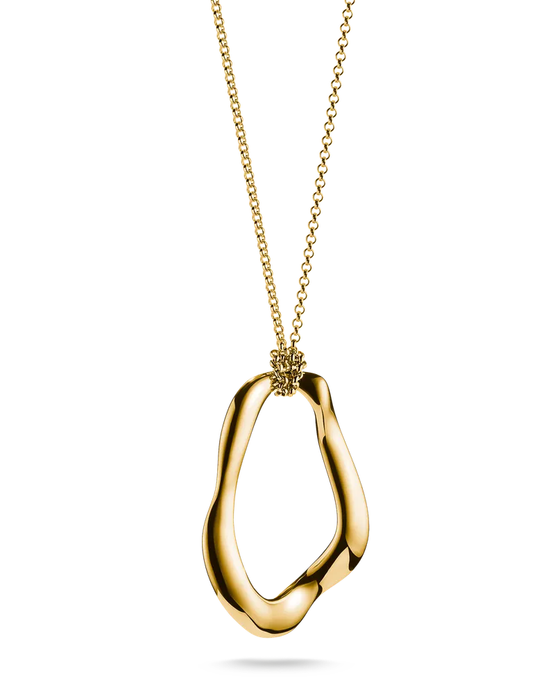 Thomas Sabo Damen Kette mit Anhänger Natural Beauty vergoldet, Sterlingsilber Gelbgold vergoldet Gelbgoldfarben